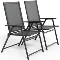 StarTech.com Gartenstühle 2er Set - Klappbare Hochlehner - Wasserdicht Atmungsaktives Textilene - Metallrahmen Mit Armlehnen - Outdoor Balkon Terrasse - Schwarz - 68x60x107 cm