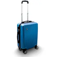 Markenlos Hartschalen Trolley Handgepäck Reisekoffer Größe M - Blau