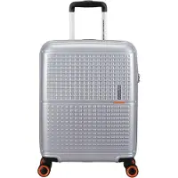 Markenlos Geopop - Kabinentrolley mit 4 Rollen 55 cm in Metallic Silber