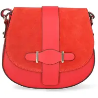 Gave Lux Carola Umhängetasche Wildleder und glattes Leder Cognac UNICA 23x20x6 cm