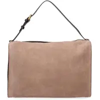 Gave Lux Damen-Schultertasche aus echtem Wildleder mit Reißverschluss Italy Cognac UNICA 35x23x14 cm