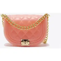 Marc Ellis Damenhandtasche aus PVC Schwarz mit goldener Kettenkette und Drehverschluss Black and Gold UNICA 20.5x15.5x7 cm FLAT ZOE-BLACK_+_OFF_GOLD