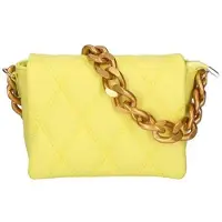 Gave Lux Lunara Handtasche Gelb Echtes Wildleder mit goldener Kettenkette Yellow UNICA 20x14x6.5 cm