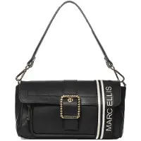 Marc Ellis Seraphina Plus Schwarze Lederschultertasche Damen Black and Gold UNICA 30x15x11 cm ELEKTRA_SA-BLACK-GOLD