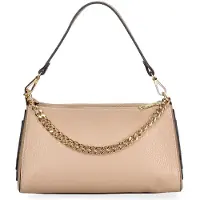 Gave Lux Damenhandtasche aus Kalbsleder Seraphina Elite mit Reißverschluss und goldener Kette Bianco UNICA 26x14x12 cm