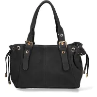 Gave Lux Damenhandtasche aus echtem Leder mit Reißverschluss Italy Black B UNICA 33x21x20 cm