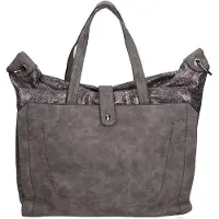 Gave Lux Rosella Handtasche Ecopelle Blau Doppelgriff mit Mittlerer Reißverschluss Blu UNICA 40x27x13 cm