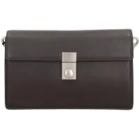 Gave Lux Damen Umhängetasche Leder Sauvage Druckknopfverschluss Italy Light Taupe UNICA 24x15x7 cm