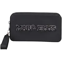 Marc Ellis Handtasche aus Vegan Leather in Blau mit Reißverschluss und gesticktem Logo Blu UNICA 25x14x8 cm FLAT SPONGE CM ANGEL BLUE-SILVER