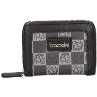 Braccialini Florena Damenbrieftasche Karo-Muster Schwarz Eco-Leather Black B UNICA 13x9.5x25 cm