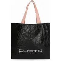 Custo Barcelona Damen Shopper Tasche Schwarzes Kunstleder Rosa Henkel Black B UNICA C261-2050S-v11-NERO