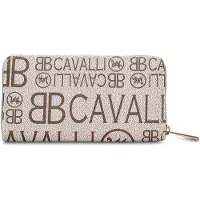 B Cavalli Damengeldbörse mit Reißverschluss 100% Polyurethan Nero chiaro UNICA 19x10x3 cm 1359-BLACK_TOTAL