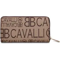 B Cavalli Damengeldbörse mit Reißverschluss 100% Polyurethan Nero chiaro UNICA 19x10x3 cm 1359-BLACK_TOTAL