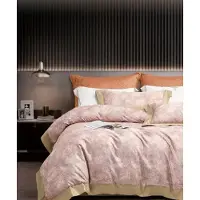 Tollzwood Bettwäsche-Set HQ-Baumwolle 500TC – Rosa (200×200 + Flat Sheet 240×260 + 2× Kissen 40×80)