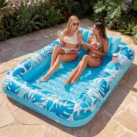 StarTech.com Aufblasbare Poolliege - Schwimmende Sonnenliege - Extra groß - 216 x 145 cm - Nylon - Blau - Für Erwachsene