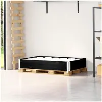 Markenlos Palettenaufsatzrahmen Schwarz aus Kiefernholz 120x80 cm