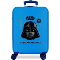 Markenlos Kabinentasche Darth Vader, blau, 38 x 55 x 20 cm, starr, ABS, seitlicher Zahlenschloss, 34 l, 2 kg, 4 Doppelrollen, Handgepäck.