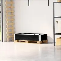 Markenlos Palettenaufsatzrahmen Schwarz 100x50 cm aus Kiefernholz