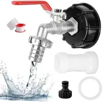 OEM IBC-Tank-Verlängerung - 1/2 Zoll Gartenschlauch - Wasserhahn - 60 x 6 cm - Abstandsstück - 1000 Liter Wasserbehälter