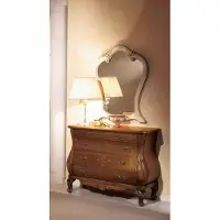 AEA Schlafzimmer Kommode mit Spiegel Luxus klassische Möbel Set 2tlg Holz