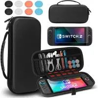 Nikcorp Schutzhülle für Nintendo Switch 2 Reise-Tasche 10 Spielkartenfächer Schwarz