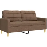 vidaXL 2-tlg. Sofagarnitur Braun Stoff