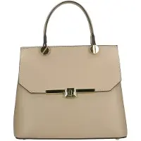 Viola Castellani Damenhandtasche echtes Ruga-Leder Doppeltes Reißverschlussfach Bianco UNICA 27x23x12 cm