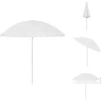 vidaXL Hawaii Sonnenschirm Weiß 300 cm - Sonnenschirme & Sonnenschutze