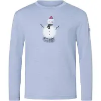 Super.natural - Kid's Snowman L/S - Merinolongsleeve Gr 152 blau