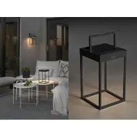 Gnosjö Konstsmide LED-Solarlaterne Portofino, Wand / Tisch, schwarz