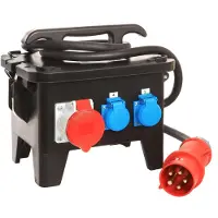 As Schwabe as-Schwabe Baustellenstromverteiler CEE 400V 32A auf Schuko & CEE 16A 32A IP44