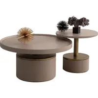 AEA Set Beistelltisch Couchtisch Tische Design Luxus Wohnzimmer Möbel Rund Holz