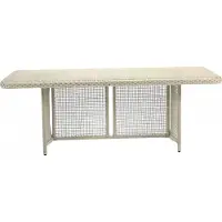 AEA Couchtisch Hochwertig Luxus Rattan Grau Moderner Kaffeetisch Beistell Design