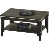 AEA Luxus Dunkles Couchtisch mit Regal Holztisch Beistelltisch Kaffeetisch