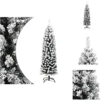 vidaXL Künstlicher Weihnachtsbaum Schlank mit Schnee Grün 120 cm PVC - Weihnachtsbäume