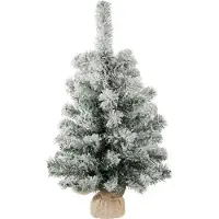 Magic Home Baum MagicHome Weihnachten Snowy, Tanne in Jute, verschneit, 60 cm