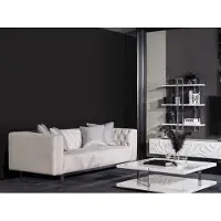 AEA Beige Holz Textil Sofa und Couchtisch Set modern