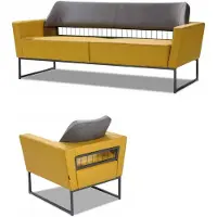 Xl Moebel Gmbh s Wohnzimmer Sitzset Stilvoller Gelber Dreisitzer Lehnsessel