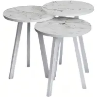 AEA Elegantes weißes Holz Couchtisch-Set modern und stilvoll