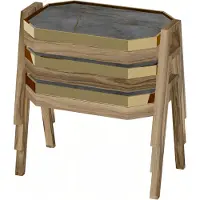 AEA Elegantes graues Couchtisch-Set aus Holz für modernes Wohnzimmer