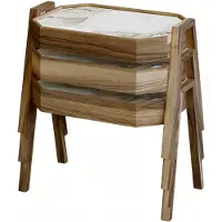 AEA Elegantes braunes Holz Couchtisch-Set modern stilvoll