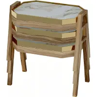 AEA Elegantes braunes Holz Couchtisch-Set modern und stilvoll