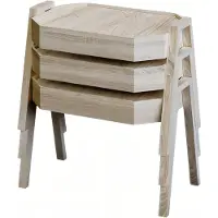 AEA Elegantes Beiges Holz Couchtisch-Set Modern Wohnzimmermöbel