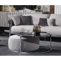 AEA Silberner Metall Couchtisch modern elegant zeitlos