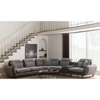 AEA Sofa Luxus Couch Polsterung L-Form Wohnzimmer Ecke Textil Grau Eckgarnitur