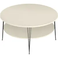 AEA Eleganter Beigefarbener Couchtisch aus Holz mit modernem Design