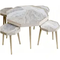 AEA Beige Holz Couchtisch und Beistelltische im modernen Stil