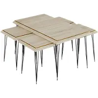 AEA Eleganter Beigefarbener Couchtisch mit Beistelltischen aus MDF