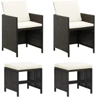 StarTech.com Gartenmöbel Set - 4-tlg. Loungegruppe - Polyrattan mit Kissen - Für Terrasse, Balkon, Patio - Wetterfest und robust - Modern bequemes Design - Schwarz