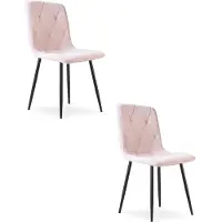 Leobert LIBRA Stuhl - hellrosa Samt / schwarze Beine x 2
